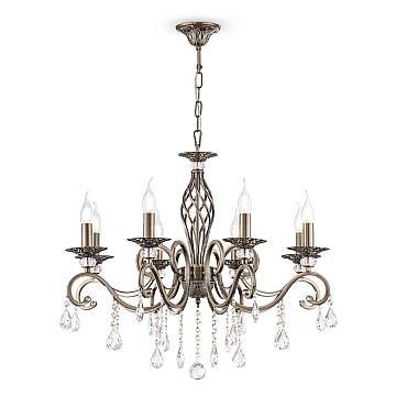 Lampadario Classico Grace Metallo Ottone 8 Luci