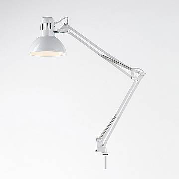 Lampada Da Scrivania Moderna Arc Metallo Bianco 1 Luce E27