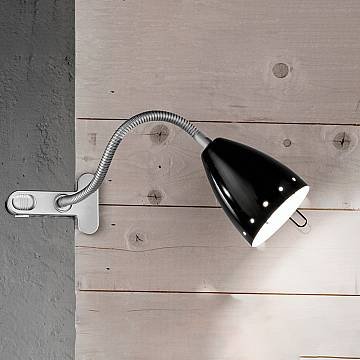 Lampada Da Scrivania Contemporanea Pois Metallo Nero Acrilico Argento 1 Luce E14