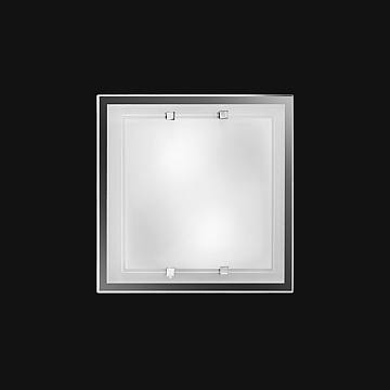 Applique Quadrata Contemporanea Frame Vetro Bianco 2 Luci E27