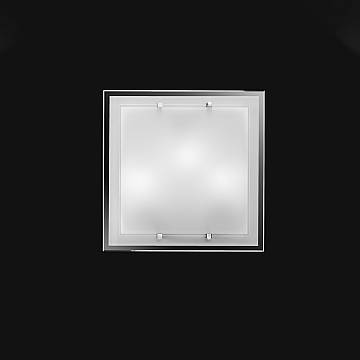 Plafoniera Contemporanea Frame Vetro Bianco 3 Luci E27