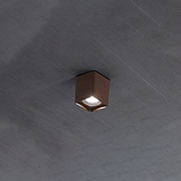 Plafoniera Da Esterno Moderna Brick Metallo Ruggine Vetro 1 Luce Gu10