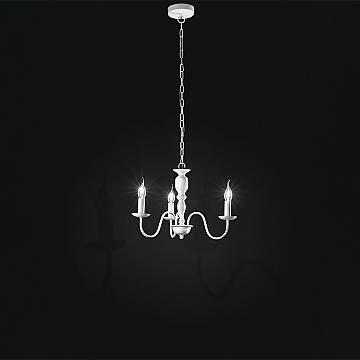 Lampadario Contemporaneo Ducale Metallo Bianco 3 Luci E14