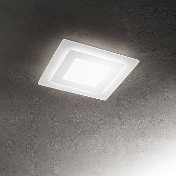 Plafoniera Contemporanea Bend Metallo Bianco Acrilico Led 45W 3000K