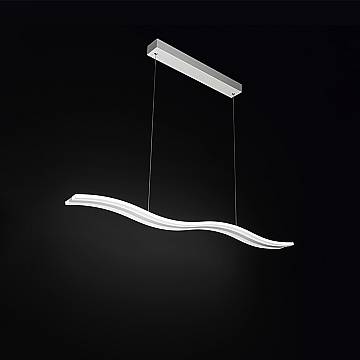 Sospensione Moderna Bend Metallo Bianco Acrilico Led 48W 3000K