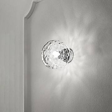 Applique Contemporanea Skin Metallo Cromo Vetro Trasparente 1 Luce E27