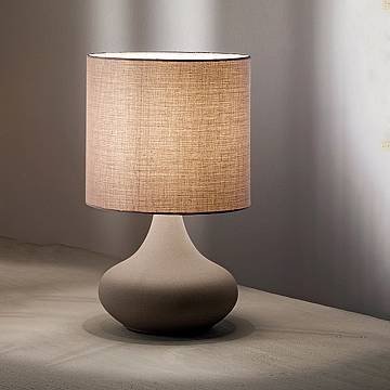Lampada Da Scrivania Contemporanea Paul Metallo Tortora Tessuto 1 Luce E27