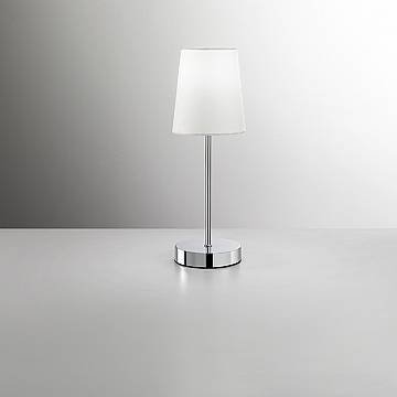 Abatjour Contemporaneo Adam Metallo Cromo Tessuto Bianco 1 Luce E14