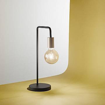 Lampada Da Scrivania Industrial-Minimal-Nordico Vector Metallo Nero 1 Luce E27