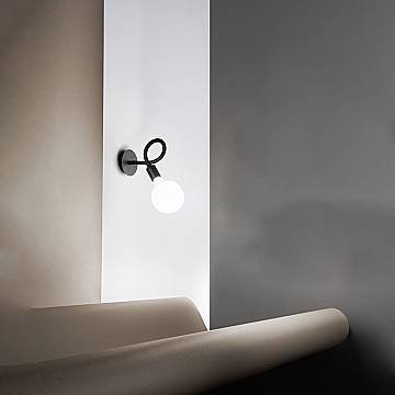 Applique Moderna Bulbo Metallo Nero 1 Luce E27