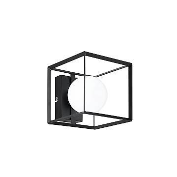 Applique Contemporanea Cube Metallo Nero 1 Luce G9