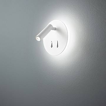 Applique Tonda Contemporanea Plug Metallo Bianco Acrilico Led 6W 3000K