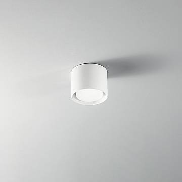 Plafoniera Moderna Geo Alluminio Bianco 1 Luce Gx53