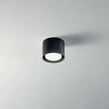 Plafoniera Moderna Geo Alluminio Nero 1 Luce Gx53