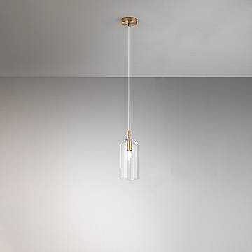 Sospensione Contemporanea Coro Metallo Oro Vetro Trasparente 1 Luce E14