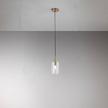 Sospensione Contemporanea Coro Metallo Oro Spazzolato Vetro 1 Luce E14