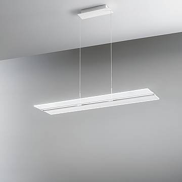 Sospensione Moderna Tape Metallo Bianco Acrilico Led 40W 3000K