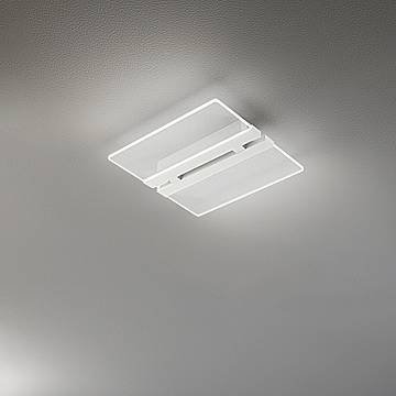 Plafoniera Moderna Tape Metallo Bianco Acrilico Led 24W Cct 3000/4000/6000K