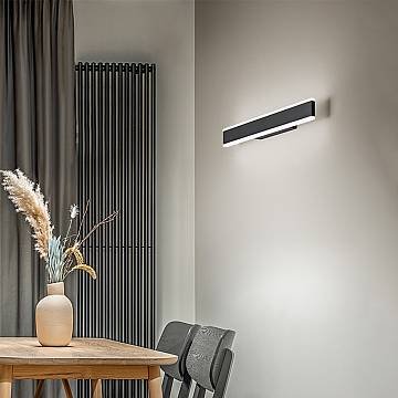Applique Moderna Kante Metallo Nero Acrilico Led 24W Cct 3000/4000/6000K