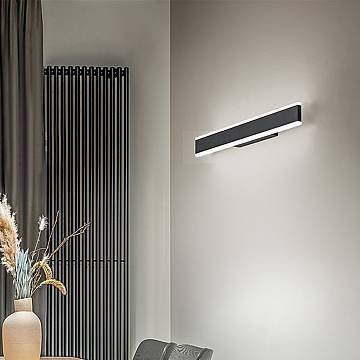 Applique Moderna Kante Metallo Nero Acrilico Led 32W Cct 3000/4000/6000K