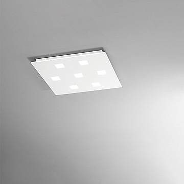 Plafoniera Moderna Pixel Metallo Bianco Acrilico 7 Luci Gx53