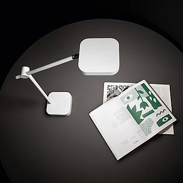 Lampada Scrivania Industrial-Minimal-Nordico Icon Metallo Bianco Led 8W 3000K