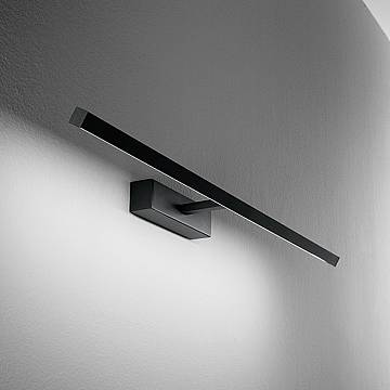 Applique Moderna Riga Metallo Nero Acrilico Led 16W 3000K