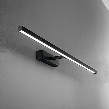 Applique Moderna Riga Metallo Nero Acrilico Led 24W 3000K