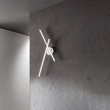 Applique Moderna Syncro Alluminio Bianco Acrilico Led 23W 3000K