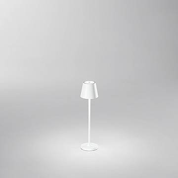 Lampada Tavolo Esterno Moderna Mini Diva Alluminio Bianco Led 1,5W 3000K