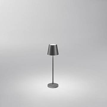 Lampada Tavolo Esterno Moderna Mini Diva Alluminio Grigio Led 1,5W 3000K