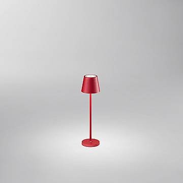 Lampada Tavolo Esterno Moderna Mini Diva Alluminio Rosso Led 1,5W 3000K