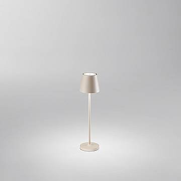 Lampada Tavolo Esterno Moderna Mini Diva Alluminio Beige Led 1,5W 3000K