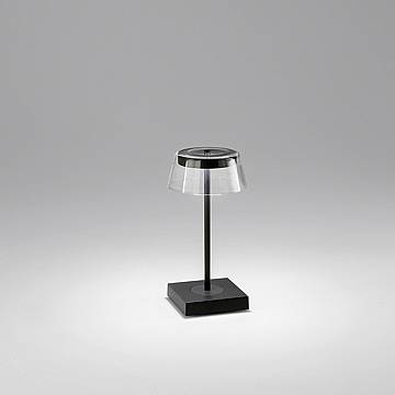 Lampada Tavolo Esterno Moderna Etoile Alluminio Nero Vetro Led 4W 3000K