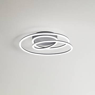 Plafoniera Moderna Spira Metallo Grigio Acrilico Led 68W 3000K