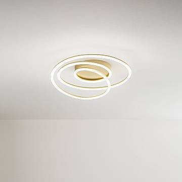 Plafoniera Moderna Spira Metallo Oro Acrilico Led 68W 3000K