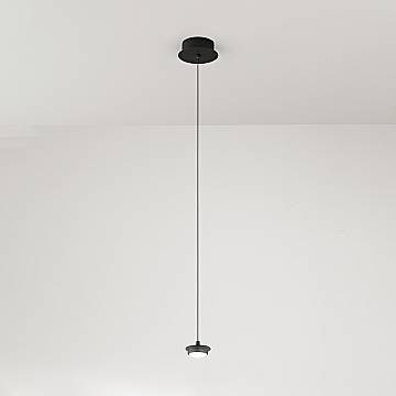 Sospensione Industrial-Minimal-Nordico Hunter Alluminio Nero Vetro Led 5W 3000K