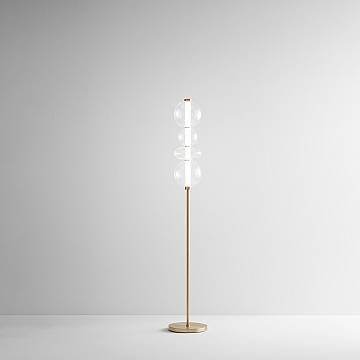 Piantana Contemporanea Bubbles Alluminio Oro Vetro Trasparente Led 36W 3000K