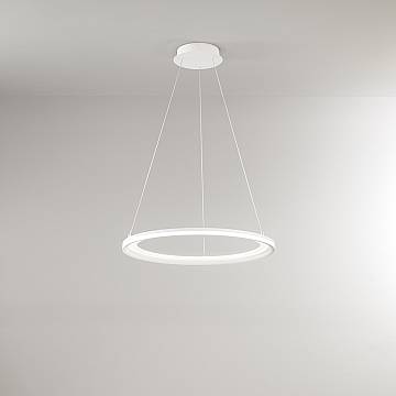 Sospensione Moderna Edge Alluminio Bianco Acrilico Led 66W 3000K