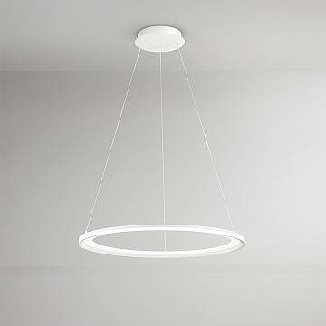 Sospensione Moderna Edge Alluminio Bianco Acrilico Led 86W 3000K