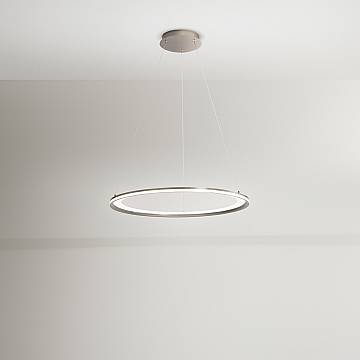 Sospensione Moderna Edge Alluminio Grigio Acrilico Led 86W 3000K