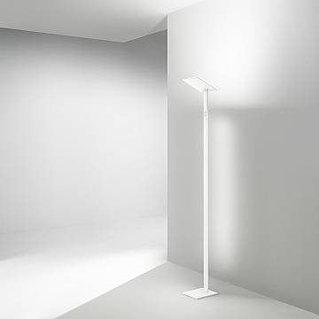 Piantana Moderna Quadra Alluminio Bianco Acrilico Led 24W Cct 3000/4000/6000K