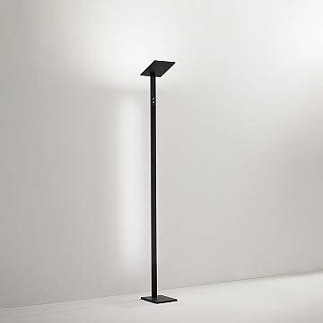 Piantana Moderna Quadra Alluminio Nero Acrilico Led 24W Cct 3000/4000/6000K