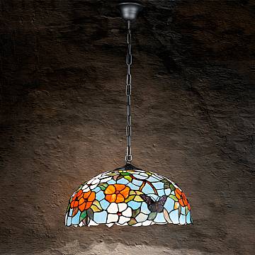 Lampadario Tiffany Vetro Multicolor 3 Luci E27