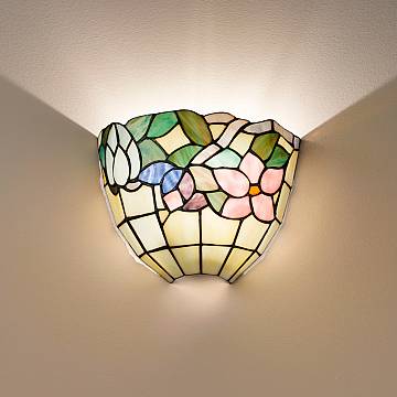 Applique Tiffany Vetro Multicolor Scuro 1 Luce E27