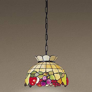 Sospensione Tiffany Vetro Multicolor Fantasia 1 Luce E27