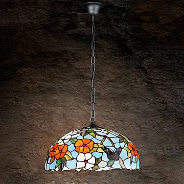 Sospensione Tiffany Vetro Multicolor 1 Luce E27