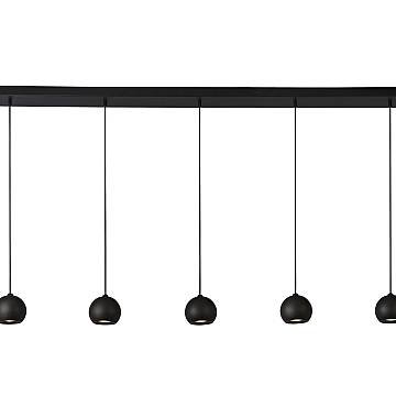 Lampadario Contemporaneo Eindhoven Acciaio Nero 5 Luci Gu10