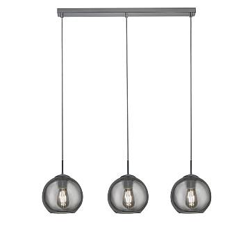 Lampadario Contemporaneo Balls Acciaio Cromo Fumè 3 Luci E14