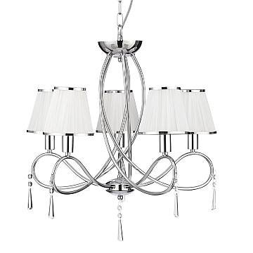 Lampadario Contemporaneo Semplicità Acciaio Cromo Vetro 5 Luci E14
